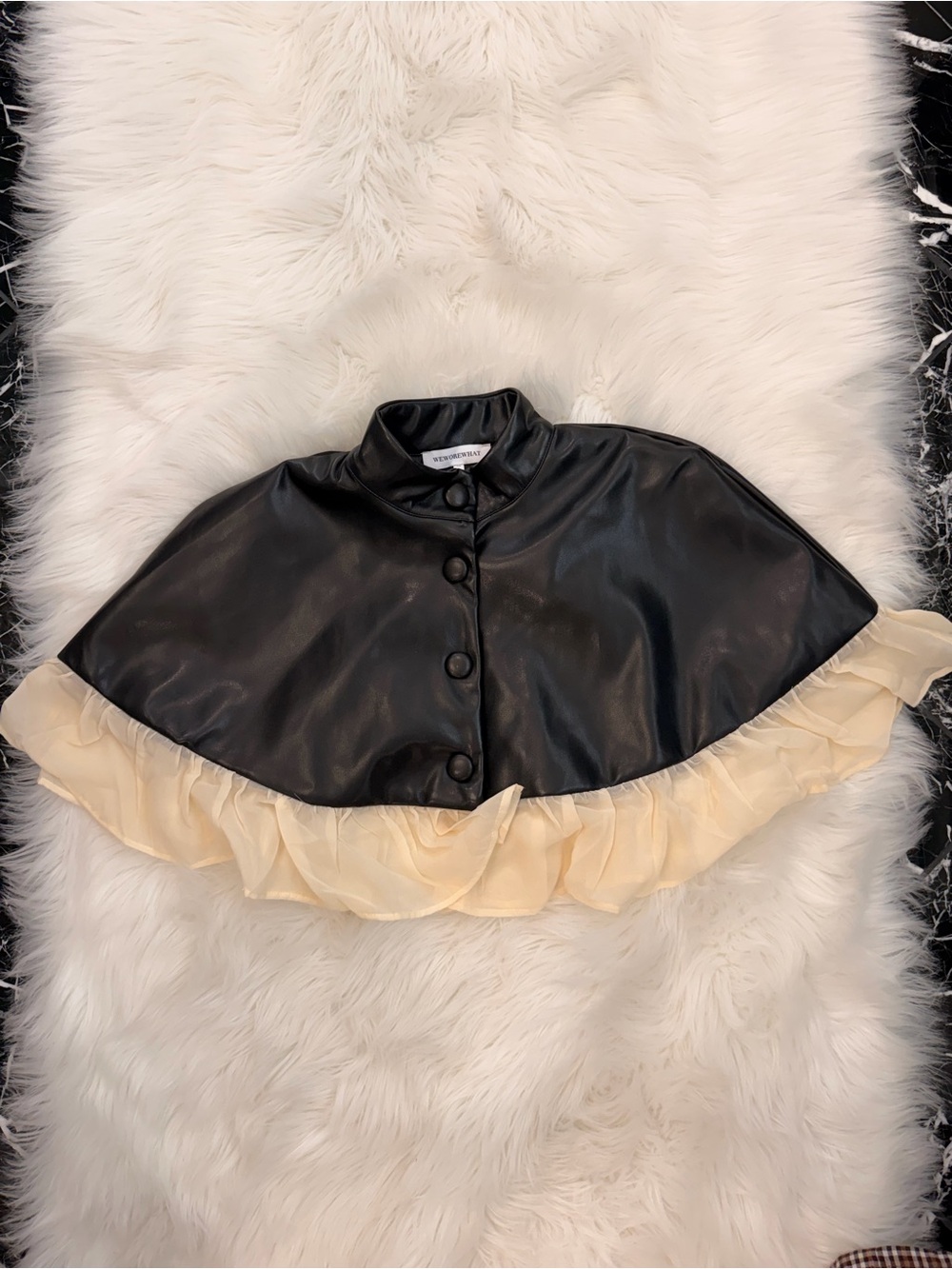 Weworewhat faux leather cape